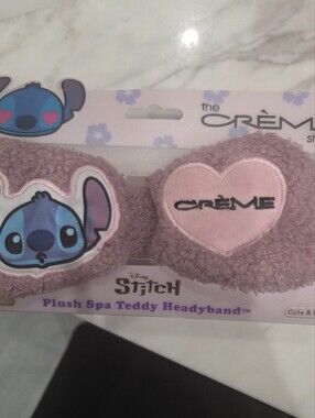 The Creme Shop Disney Stitch Pink Plush Spa Teddy Headband  New In Box
